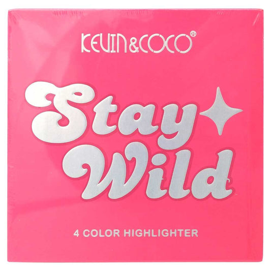 Kevin&Coco, Paleta Iluminatoare Stay Wild, 4 Culori Pigmentate, 12.2 x 12.2 cm