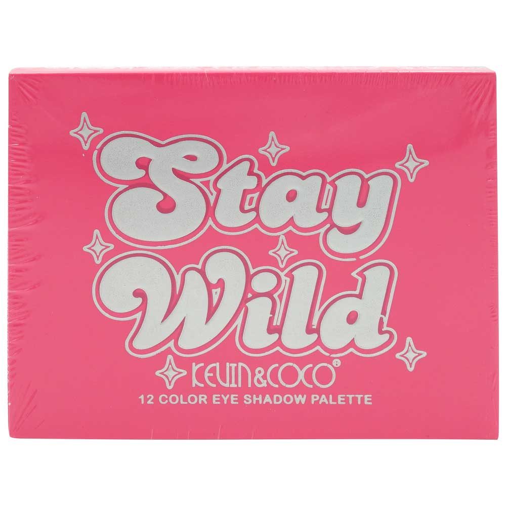 Kevin & Coco Paleta Machiaj Stay Wild, Fard de Pleoape Intens Pigmentat, Texturi Mate Sidefate si Glitter, 12 Culori, 13.2 g