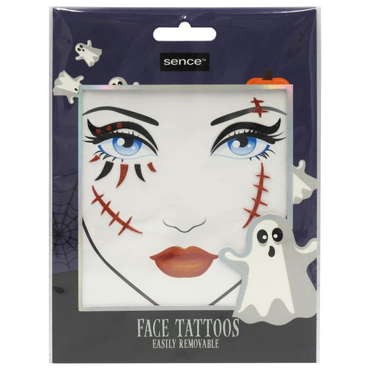 Sence Tatuaje Temporare Pentru Fata, Accesorii Machiaj Halloween, Modele Diverse, Set 1 Bucata