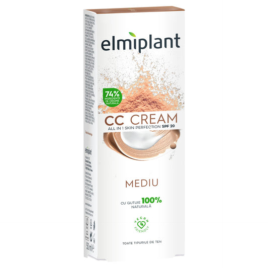 Elmiplant Crema CC Pentru Fata, Crema De Zi Hidratanta Cu Acoperire Naturala, Uniformizare Si Protectie, Nuanta Medie, 50 ml