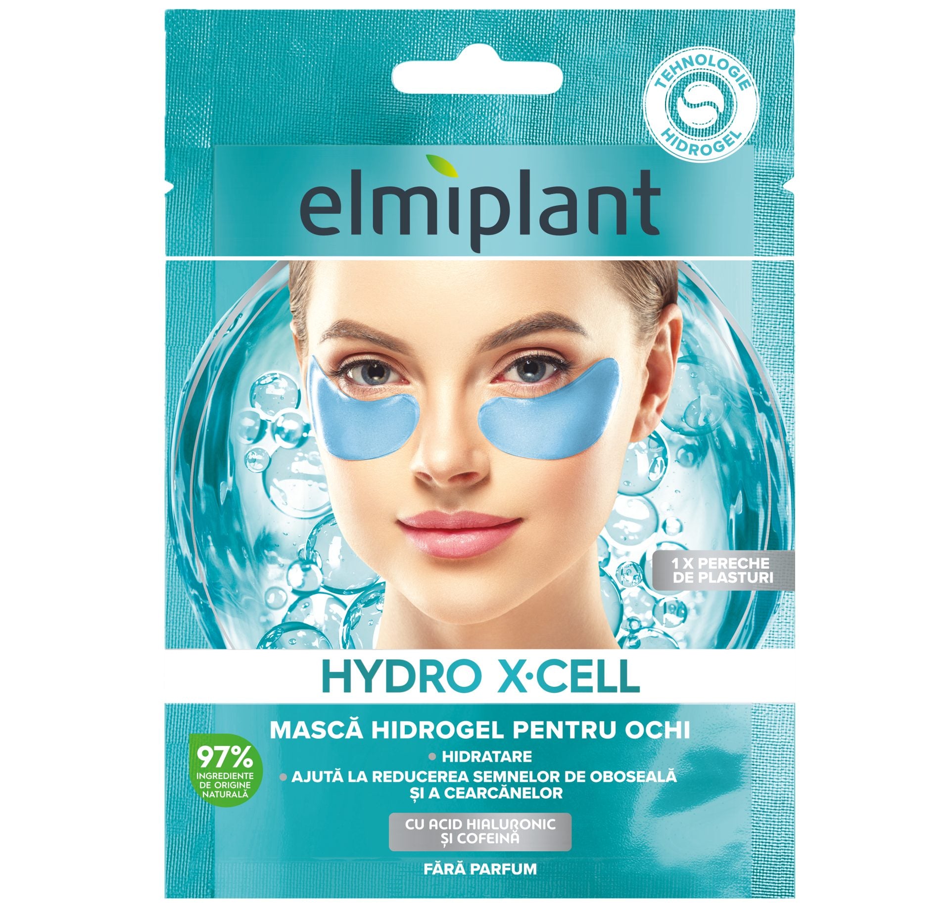 Elmiplant Masca Hidrogel Pentru Ochi Hydro X-Cell, Efect De Rehidratare Si Revitalizare, Actiune Anti-Rid Si Netezire, Textura Usoara, 1 Pereche