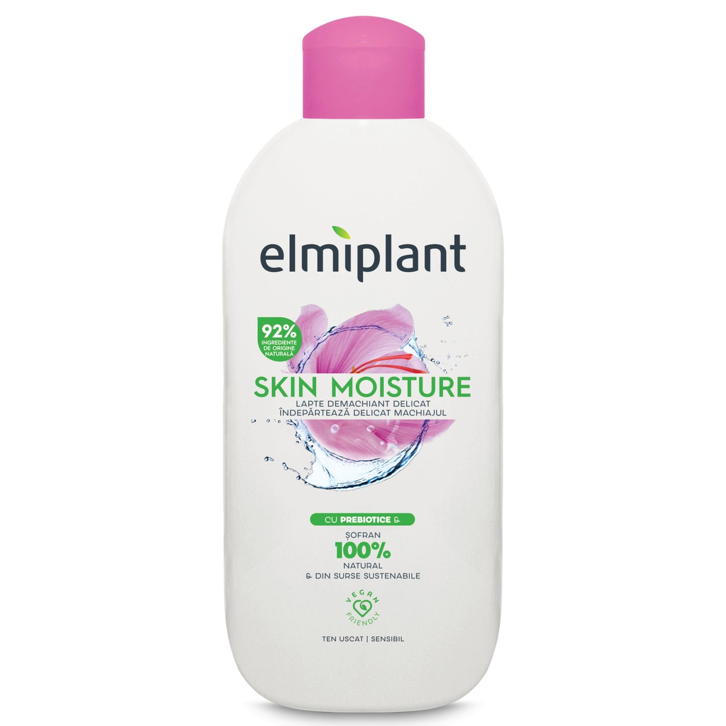 Elmiplant Skin Moisture, Lapte Demachiant Hidratant pentru Ten Uscat si Sensibil, Curatare Delicata, 200 ml