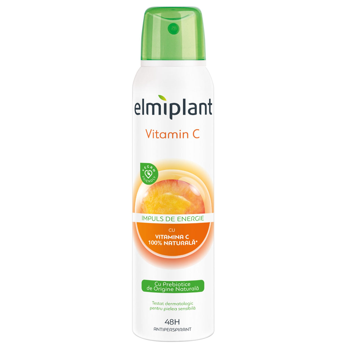 Elmiplant Deodorant Antiperspirant Spray, Vitamin C, Protectie 24 Ore, Revitalizant, 150 ml
