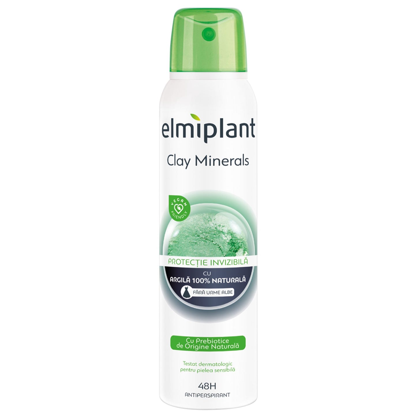 Elmiplant Deodorant Antiperspirant Spray, Clay Minerals, Protectie 24 Ore, Minerale Naturale din Argila, 150 ml