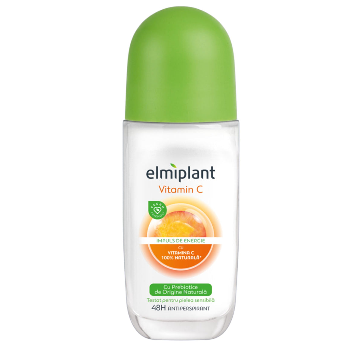 Elmiplant Deodorant Antiperspirant Roll-On, Vitamin C Pentru Luminozitate Si Hidratare, Protectie 24 Ore, 50 ml