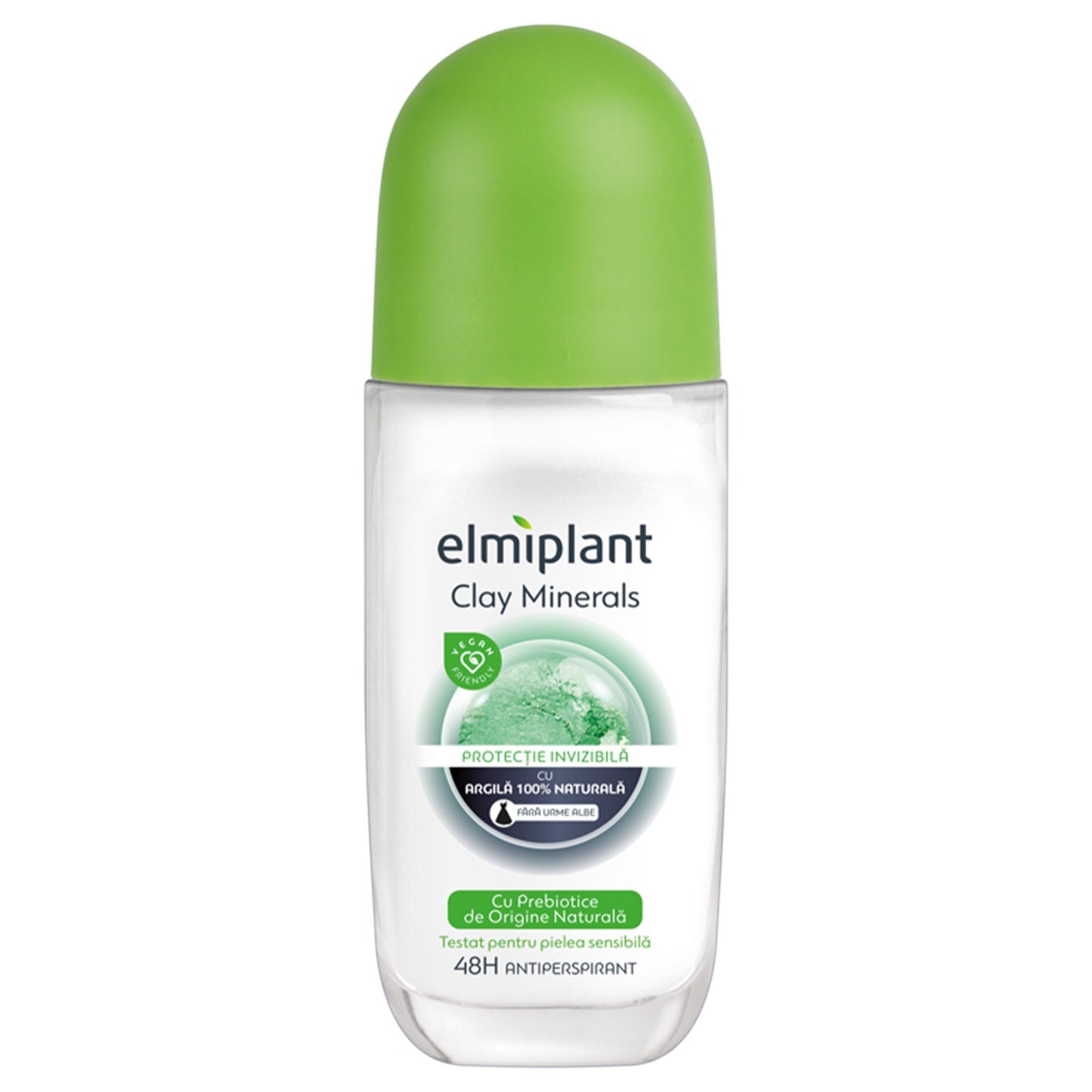 Elmiplant Deodorant Antiperspirant Roll-On, Clay Minerals cu Argilă Naturală, Protecție 24 Ore, 50 ml