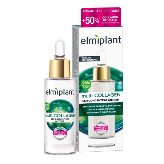 Elmiplant Ser Antirid Multicollagen, Formula Concentrata Pentru Fermitate si Elasticitate, Toate Tipurile de Ten, 30 ml