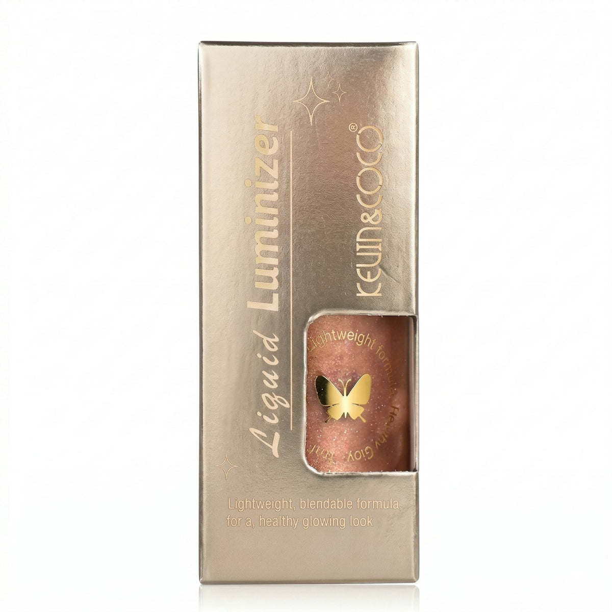 Kevin&Coco, Iluminator Lichid pentru Ten si Corp, Efect Stralucire Multidimensionala si Hidratare cu Vitamina E si Squalane, Formula Vegana, Rezistent la Transfer, Nuanta Bronze, 3.5x3.5x8.5 cm