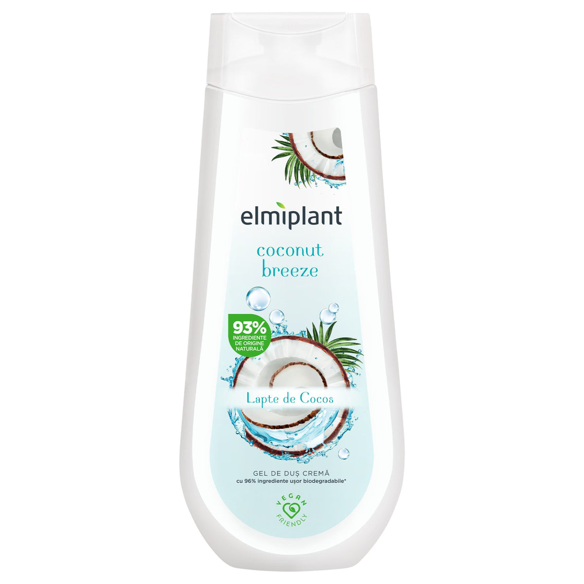 Elmiplant Gel de Dus Crema, Coconut Breeze, Formula Hidratanta cu Aroma de Cocos, Ingrijire Delicata, 400 ml