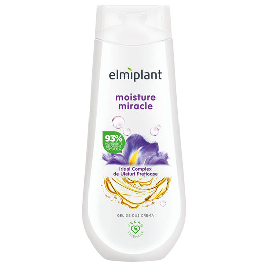 Elmiplant Gel de Dus Crema, Hidratant cu Extract de Iris si Uleiuri Pretioase, Formula Catifelata pentru Piele Sensibila, 400 ml