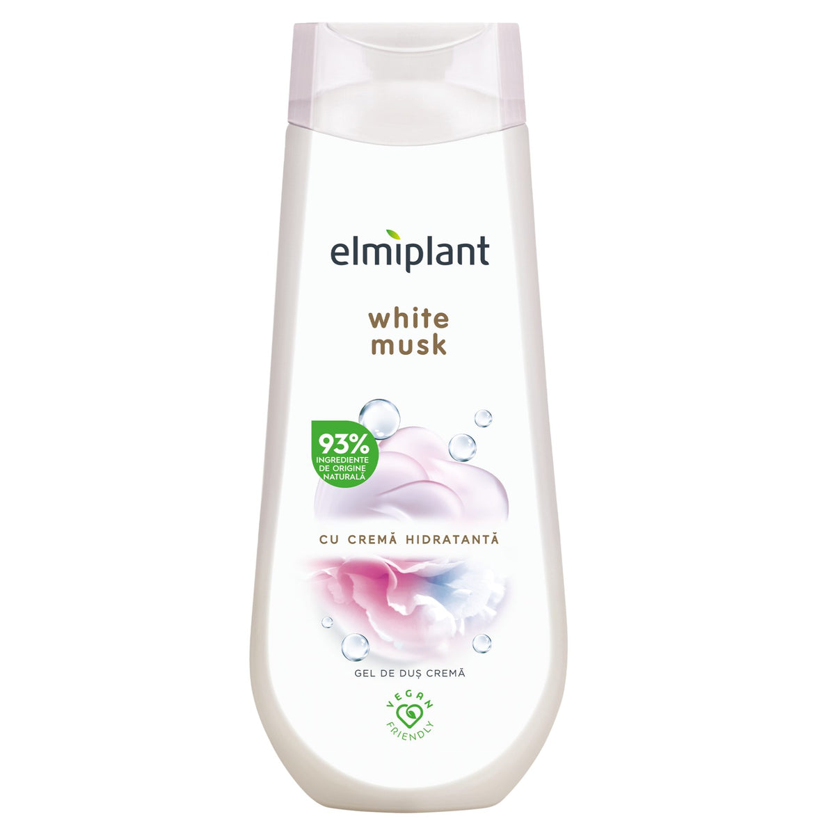 Elmiplant Gel De Dus Cu Crema Hidratanta, Parfum White Musk, Textura Cremoasa Pentru Hidratare Intensa, 400 ml