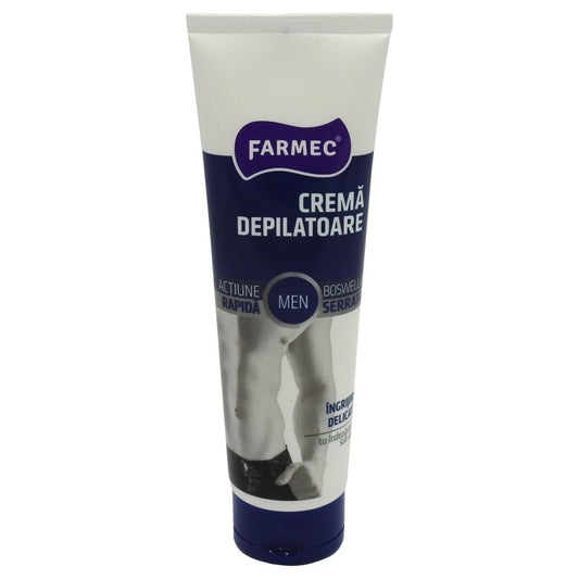 Farmec Crema Depilatoare Rapida pentru Barbati, Formula Eficienta cu Extract de Boswellia Serrata, Tub 150 ml