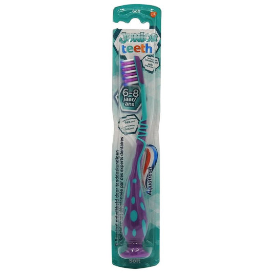 Aquafresh Big Teeth 6+, Periuta de Dinti pentru Copii, Peri Moi, Design Ergonomic, Protectie Smalt, 1 Bucata, Diverse Culori