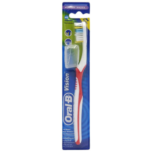Oral-B Periuta de Dinti Manuala 3 Effect, Actiune Tripla de Curatare, Peri Medii, 1 Bucata, Albastru/Alb