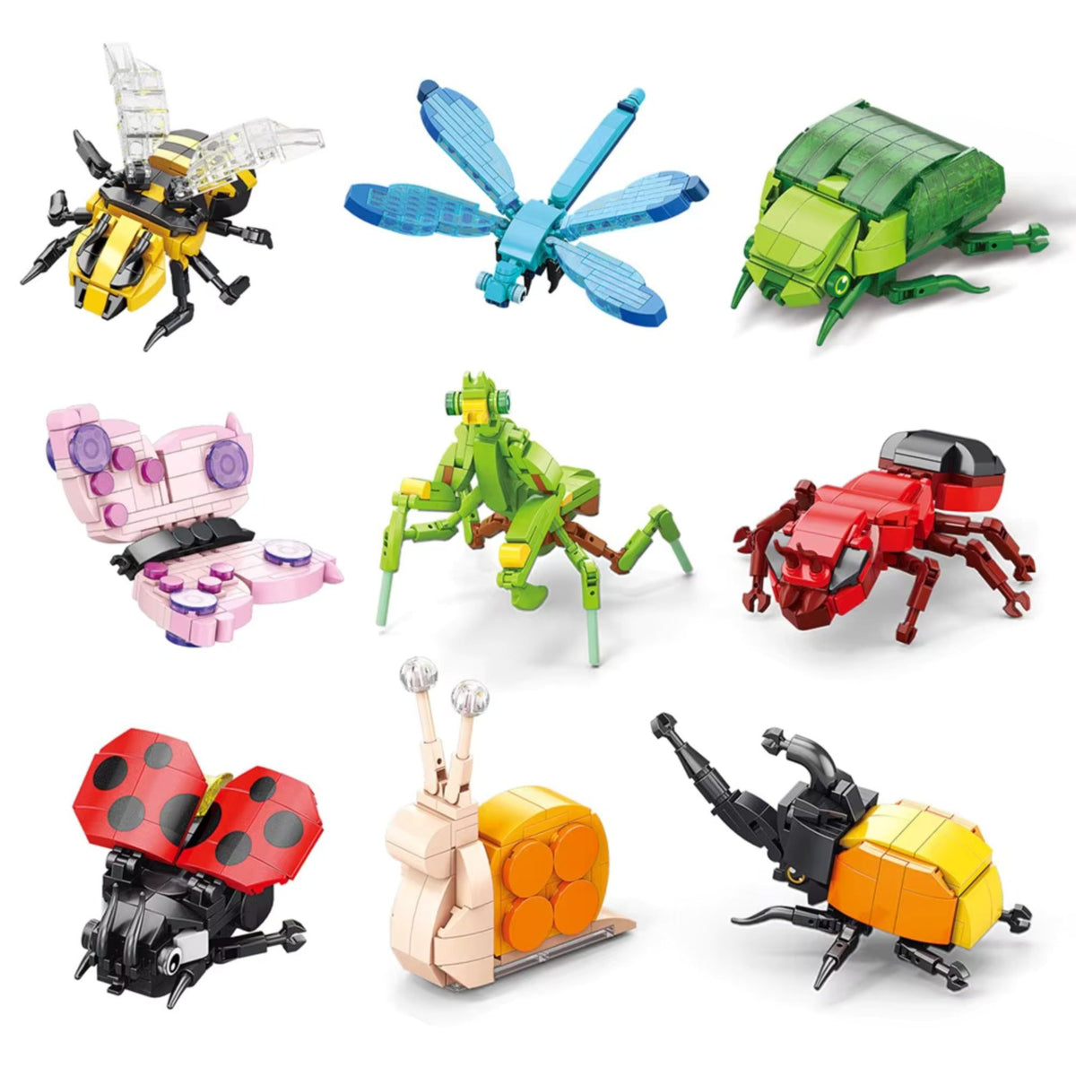 Set de Constructie Model Bondar, Jucarie Educativa STEM Lumea Insectelor Mini, Model 3D din Plastic ABS, 150 Piese, Varsta 6+ Ani, 11 x 7 x 7 cm, Negru/Galben