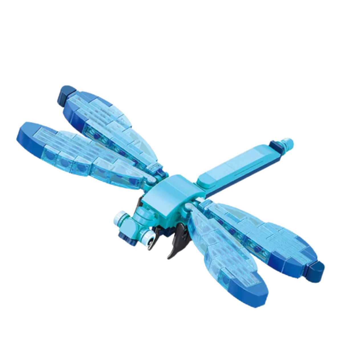 Set de Constructie Libelula, Jucarie Educativa STEM, Lumea Insectelor Mini, Model 3D din Plastic ABS, 117 Piese, Varsta 6+ Ani, 11 x 7 x 7 cm, Albastru