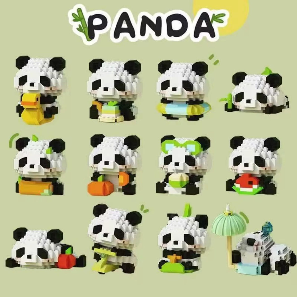 Set de Constructie Panda cu Bambus, Jucarie Educativa STEM si Model 3D, Plastic ABS, 159 Piese, 6+ Ani, 7.8 x 4.1 x 11.3 cm, Mov