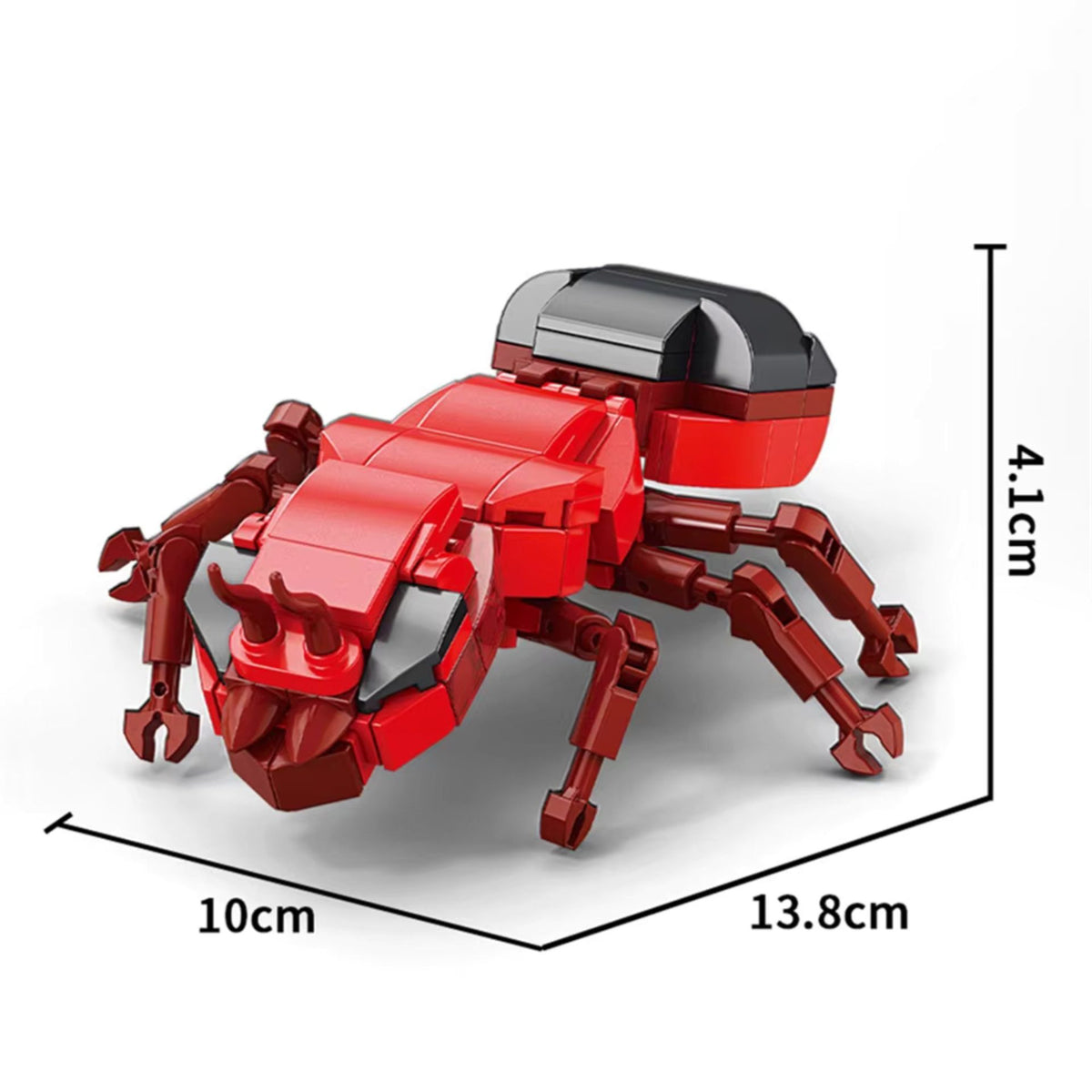 Set de Constructie Furnica de Foc, Jucarie Educativa STEM Lumea Insectelor, Model 3D din Plastic ABS, 128 Piese, 11 x 7 x 7 cm, Rosu, 6+ Ani