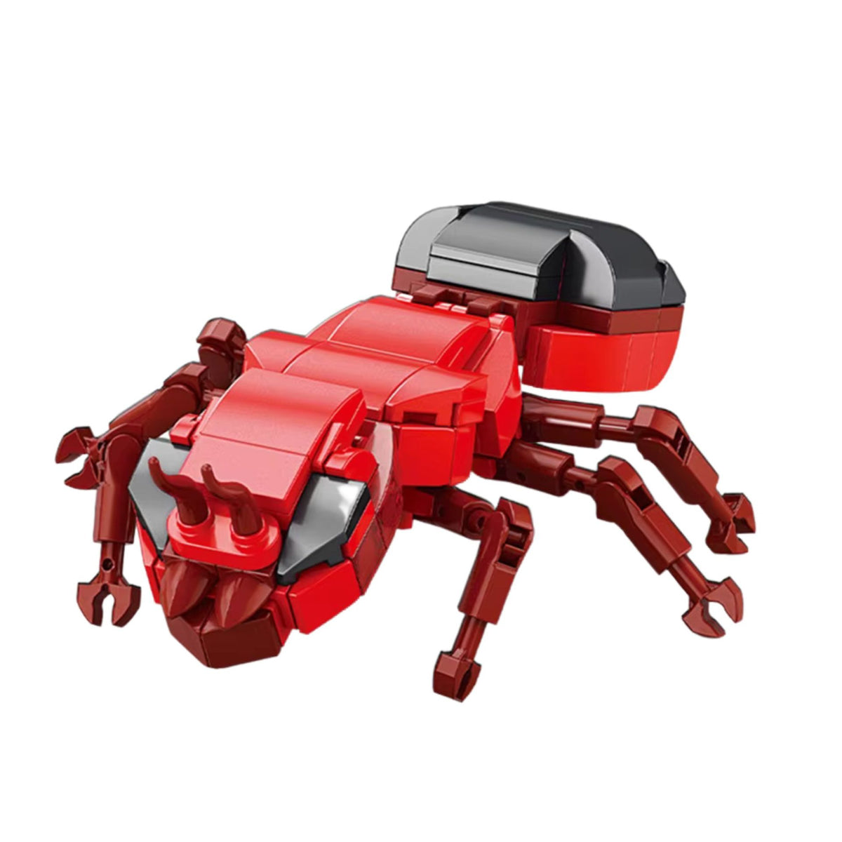 Set de Constructie Furnica de Foc, Jucarie Educativa STEM Lumea Insectelor, Model 3D din Plastic ABS, 128 Piese, 11 x 7 x 7 cm, Rosu, 6+ Ani