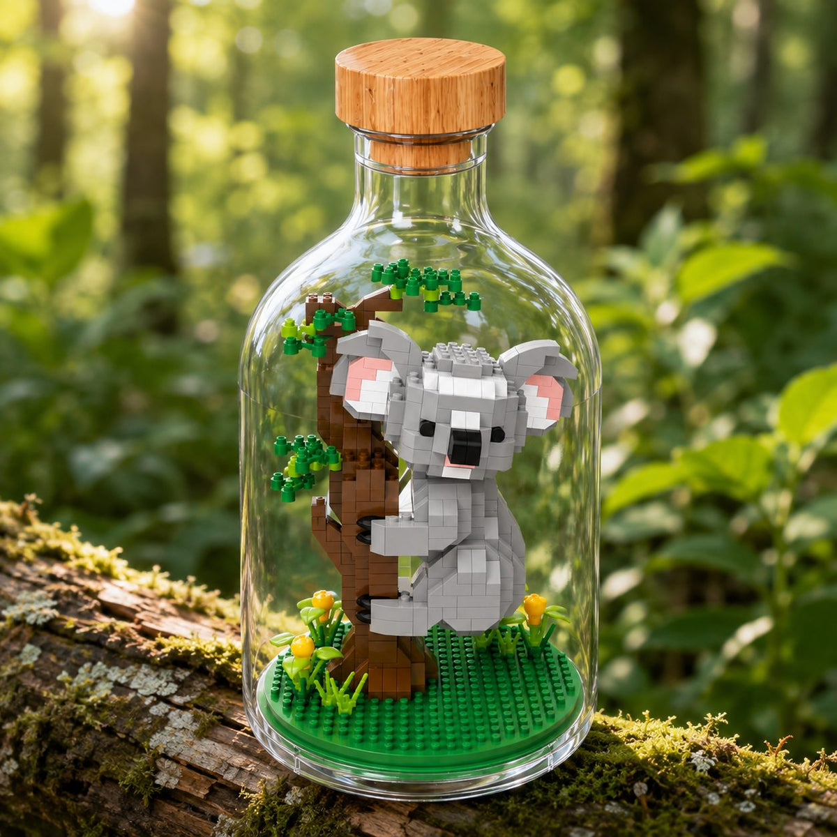 Set De Construit Koala, Puzzle 3D Decorativ, Pixel Building Blocks, Plastic, 608 Piese, Multicolor, 10 x 19.6 cm