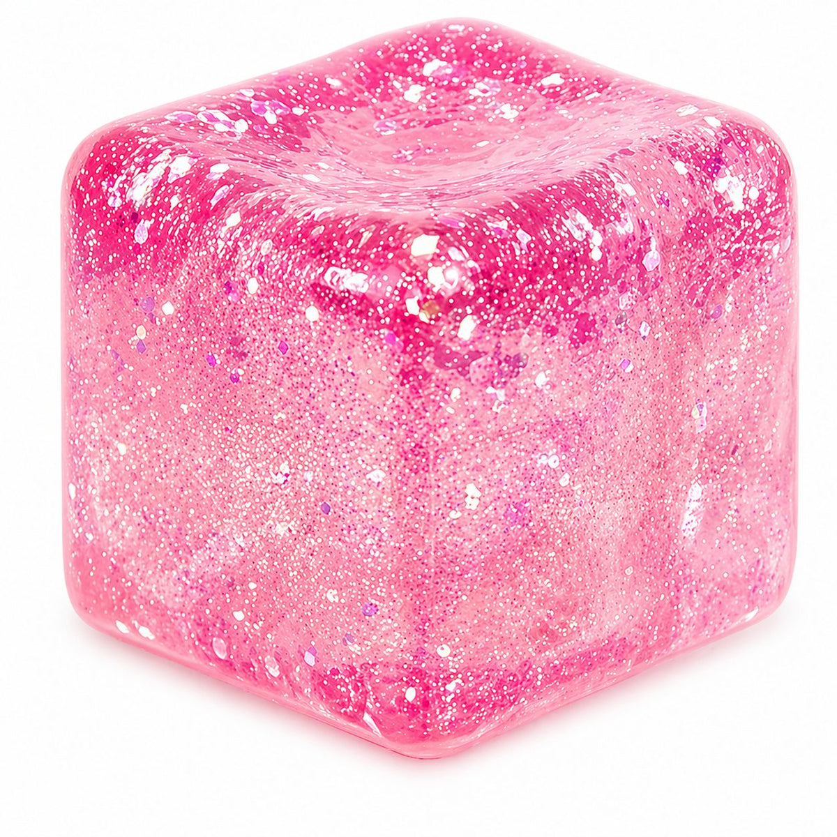 Cub Fidget 3D Antistres, Model Cub Stele, Jucarie Senzoriala cu Revenire Lenta, Material Termoplastic Flexibil, 3x3x3 cm, Roz