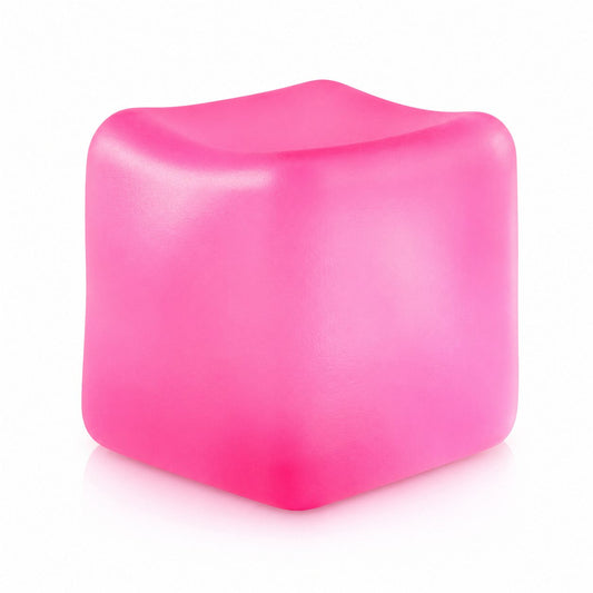 Cub Antistres Needoh, Jucarie Fidget Cub de Gheata, Comprimabil cu Revenire Lenta, Material Termoplastic cu Maltoza, Roz, 70 g, 3.5x3.5x3.5 cm