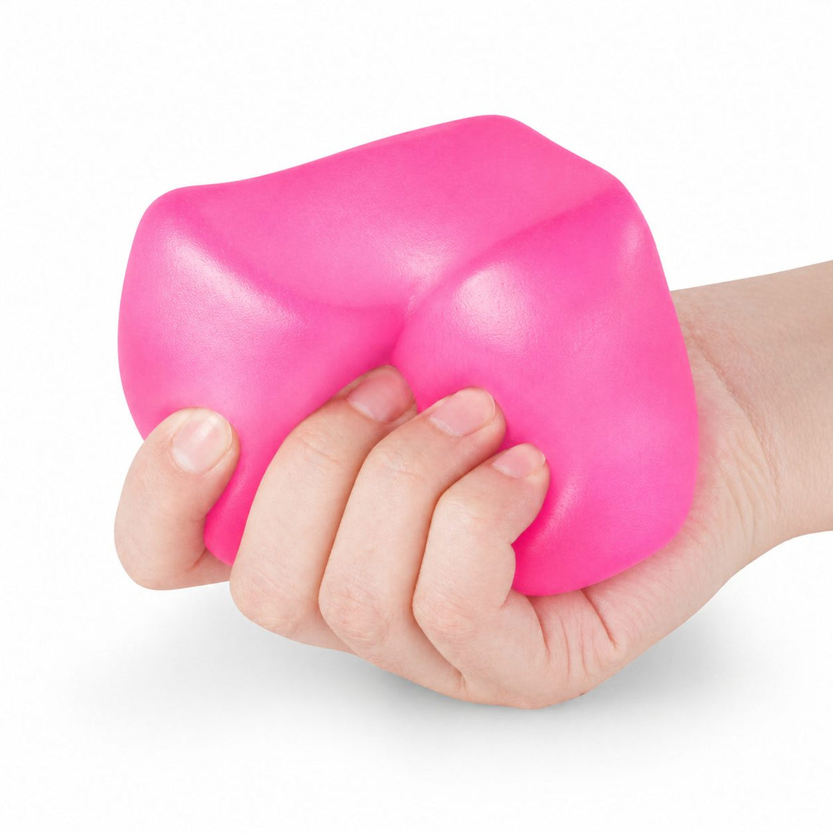 Cub Antistres Needoh, Jucarie Fidget Cub de Gheata, Comprimabil cu Revenire Lenta, Material Termoplastic cu Maltoza, Roz, 70 g, 3.5x3.5x3.5 cm