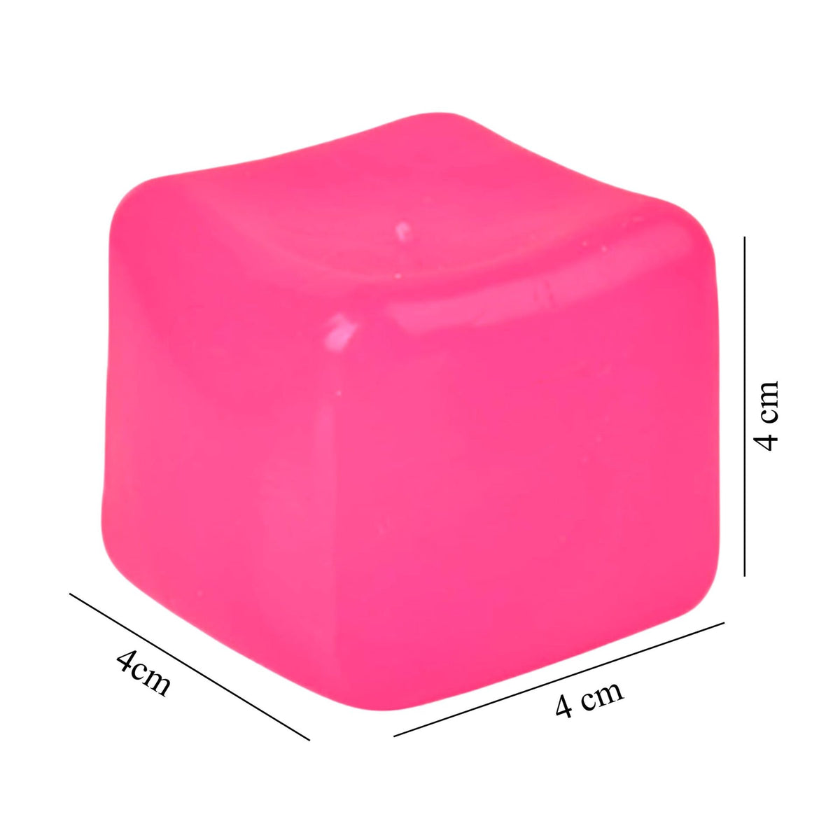 Jucarie Squishy Antistres, Cub Fidget 3D Ice Cube cu Revenire Lenta, Material TPR, 4x4x4 cm, 80 g, Roz Mat
