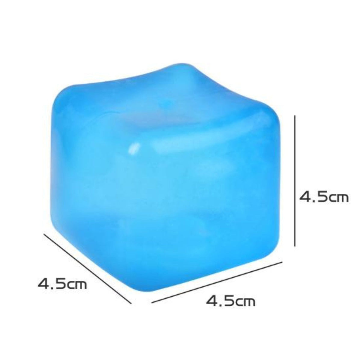 Jucarie Squishy Needoh, Cub De Gheata Antistres Senzorial, Revenire Lenta, TPE, 4.5x4.5x4.5 cm, 110 g, Albastru