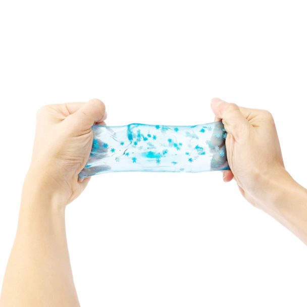 Jucarie Squishy Needoh, Cub Antistres Senzorial cu Revenire Lenta, Termoplastic, Cub de Gheata cu Fulgi, 4.5x4.5x4.5 cm, Albastru