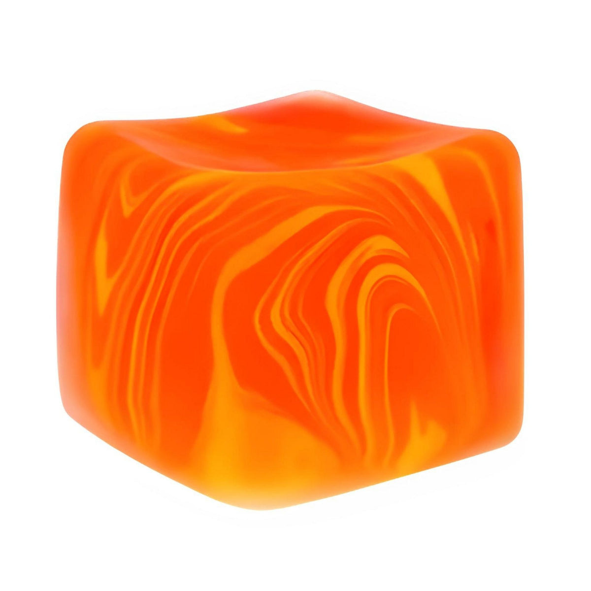 Jucarie Squishy Cub Antistres, Model Linii Flow cu Revenire Lenta, Maltoza si TPR, 4.5x4.5 cm, Portocaliu