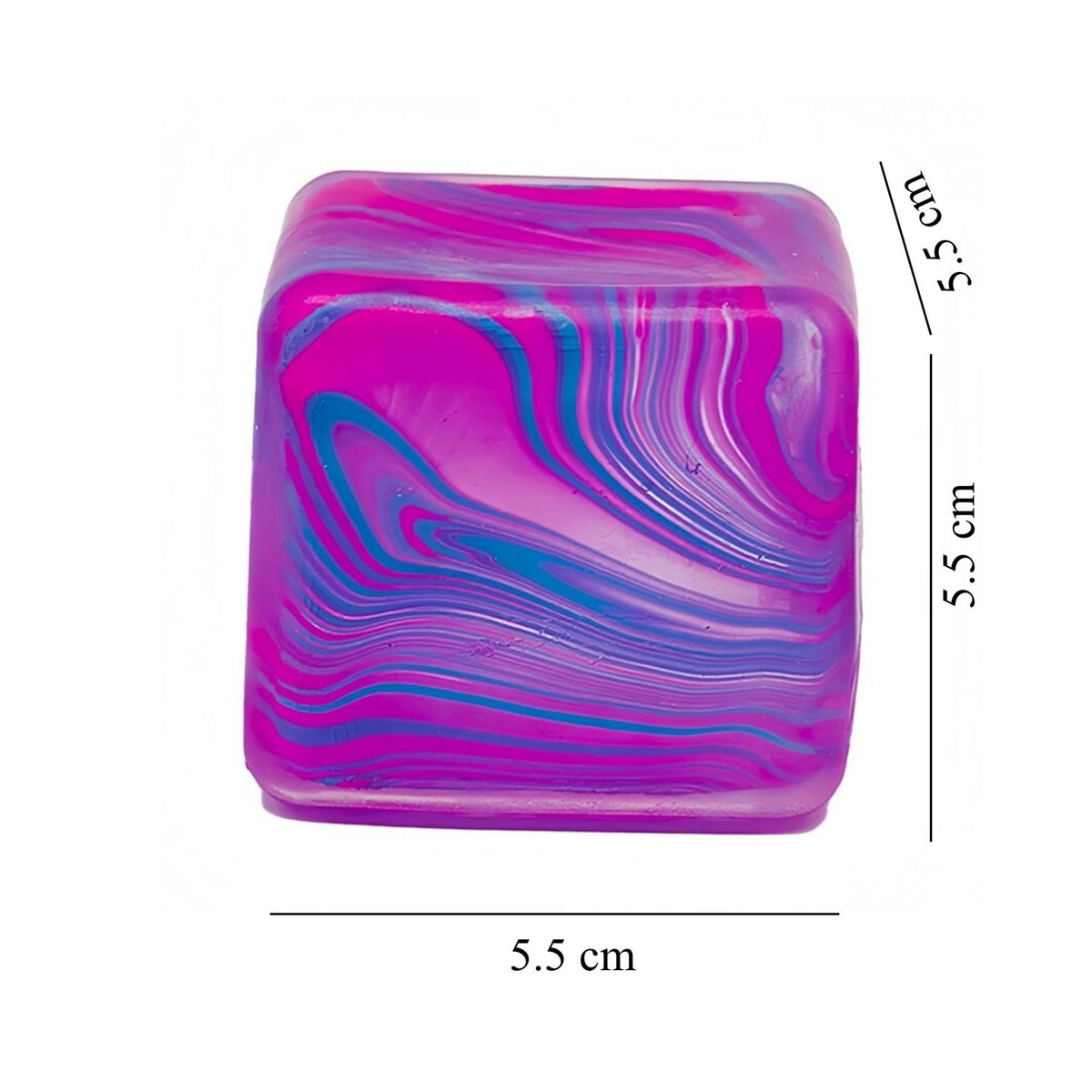 Jucarie Antistres Squishy Needoh, Cub Fidget 3D Revenire Lenta, Termoplastic TPE, 5.5x5.5x5.5 cm, 180 g, Mov Multicolor