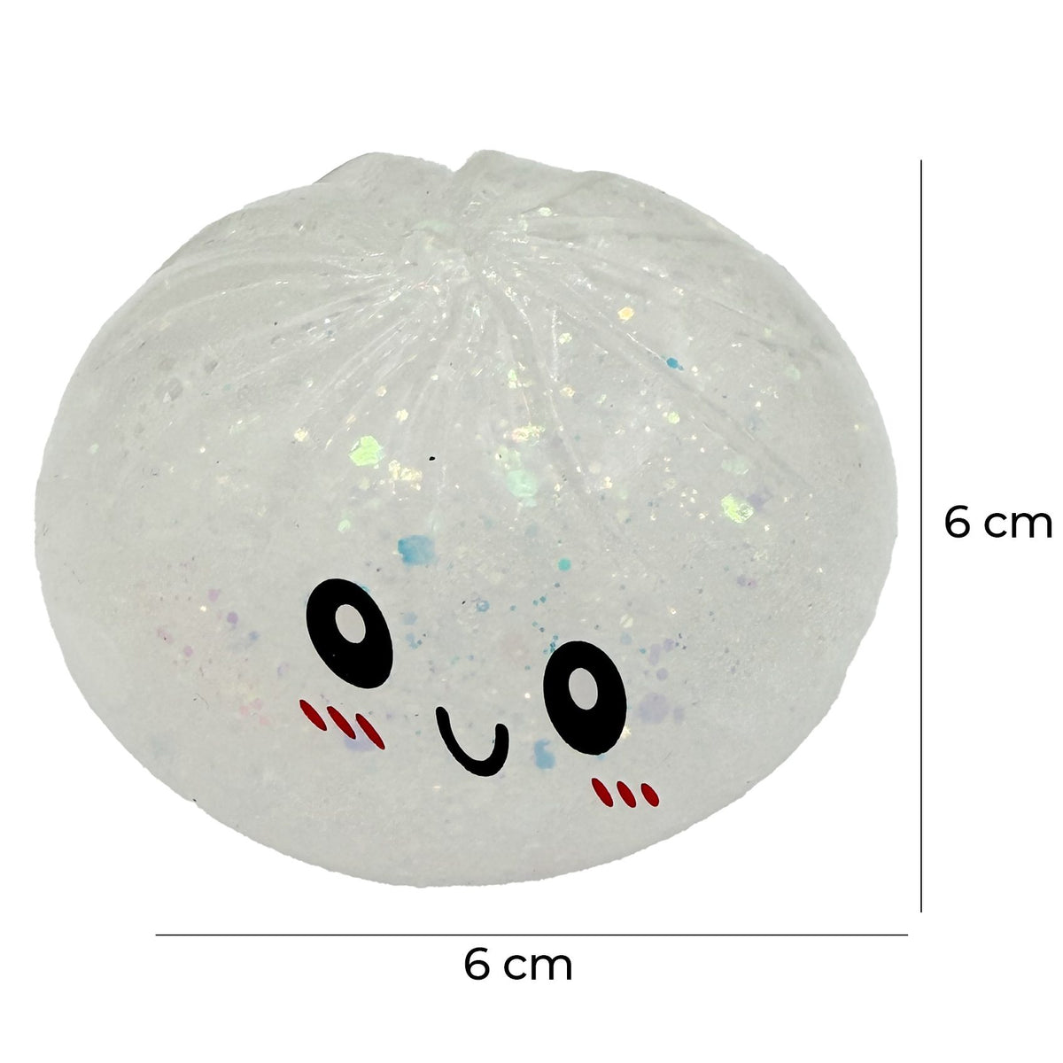 Jucarie Squishy Antistres, Model Dumpling Fata Zambitoare Sclipici, Material Termoplastic, 6 x 6 cm, Culoare Mix Surpriza