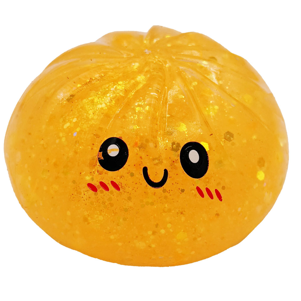 Jucarie Squishy Antistres, Model Dumpling Fata Zambitoare Sclipici, Material Termoplastic, 6 x 6 cm, Culoare Mix Surpriza