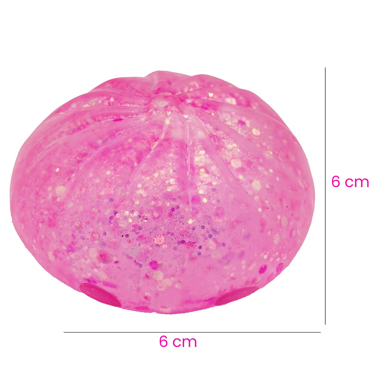 Jucarie Squishy Antistres Jumbo, Model Plain Bun cu Revenire Lenta, Material Termoplastic cu Sclipici, 6 x 6 cm, Culoare Mix Surpriza