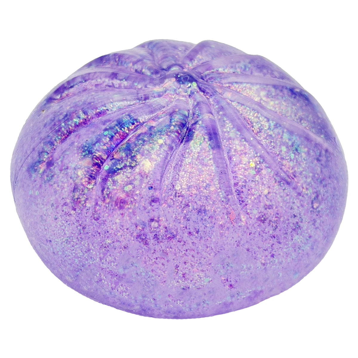 Jucarie Squishy Antistres Jumbo, Model Plain Bun cu Revenire Lenta, Material Termoplastic cu Sclipici, 6 x 6 cm, Culoare Mix Surpriza