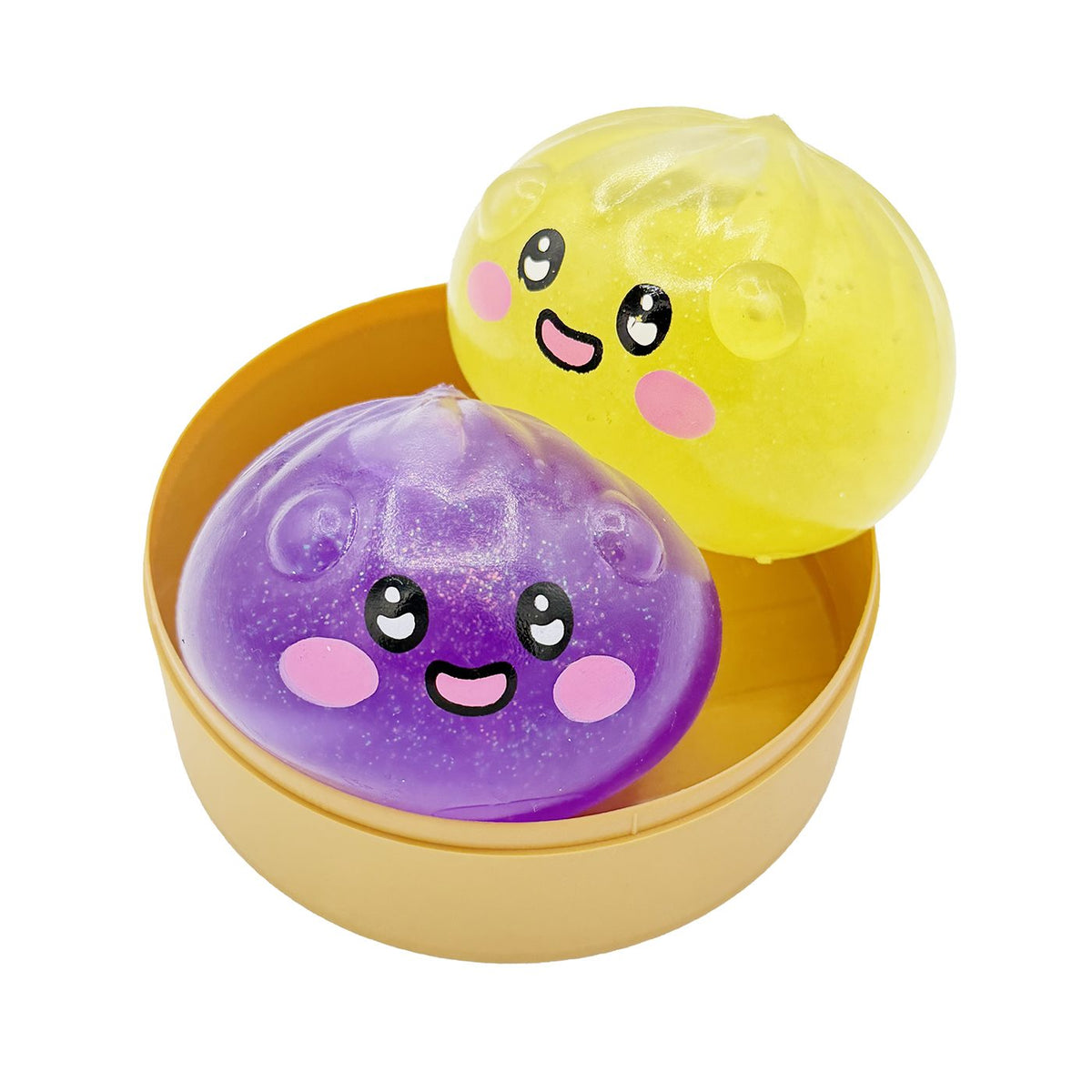Jucarie Squishy Dumpling Antistres, Revenire Lenta cu Fata Zambitoare, Termoplastic, 5.5x5.5 cm, Culoare Mix Surpriza