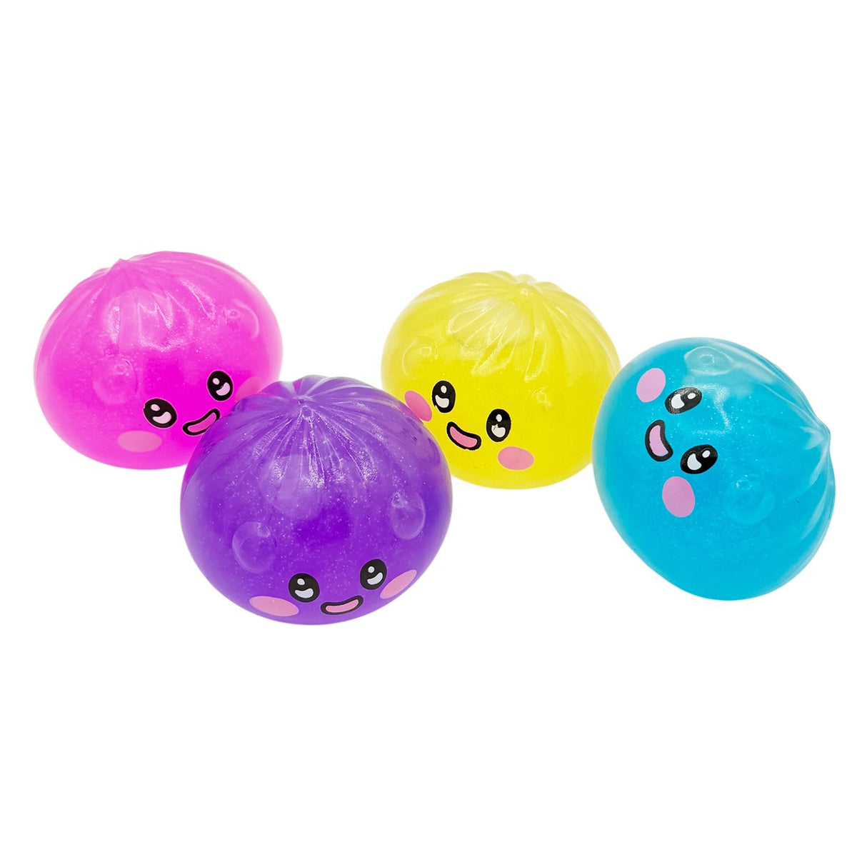 Jucarie Squishy Dumpling Antistres, Revenire Lenta cu Fata Zambitoare, Termoplastic, 5.5x5.5 cm, Culoare Mix Surpriza