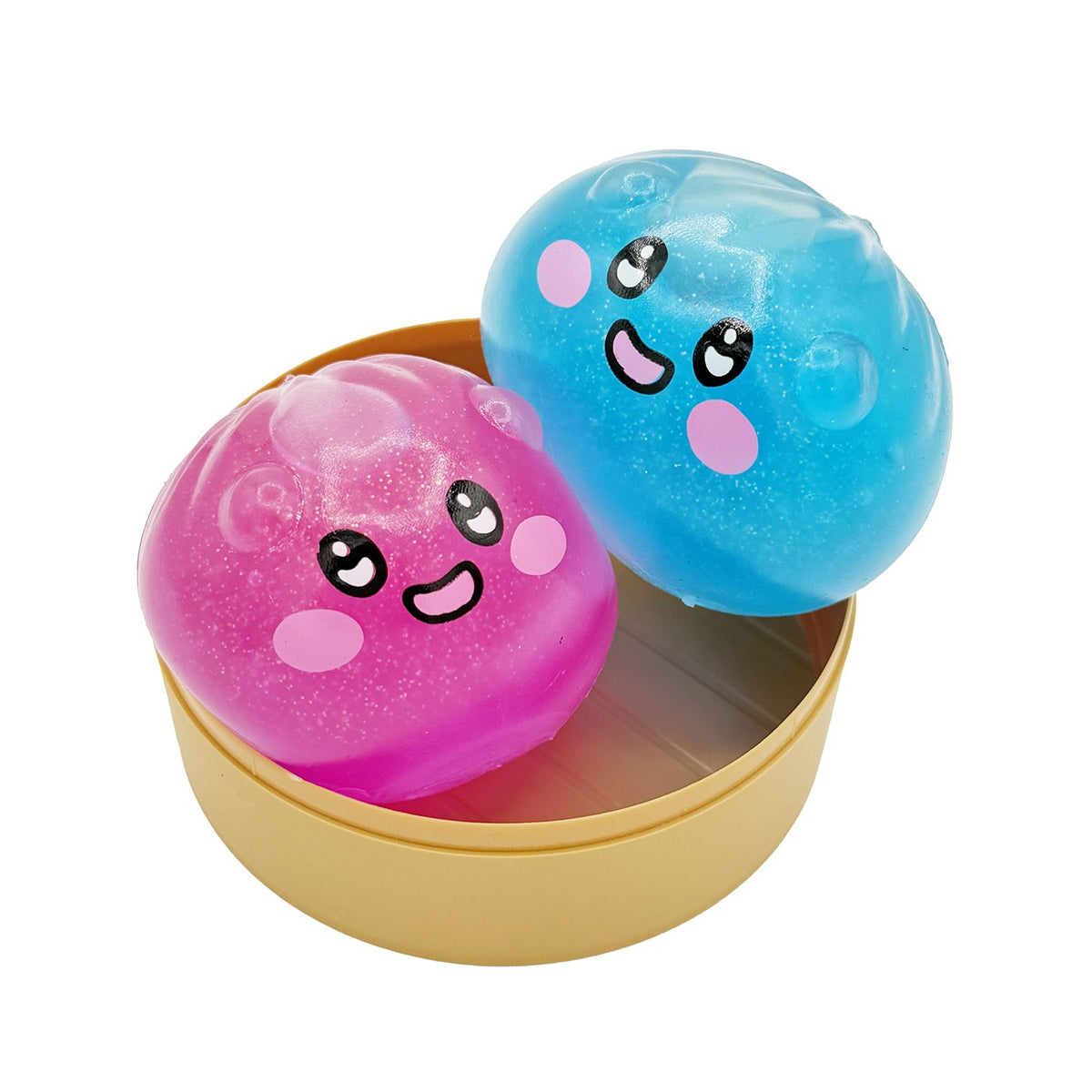 Jucarie Squishy Dumpling Antistres, Revenire Lenta cu Fata Zambitoare, Termoplastic, 5.5x5.5 cm, Culoare Mix Surpriza