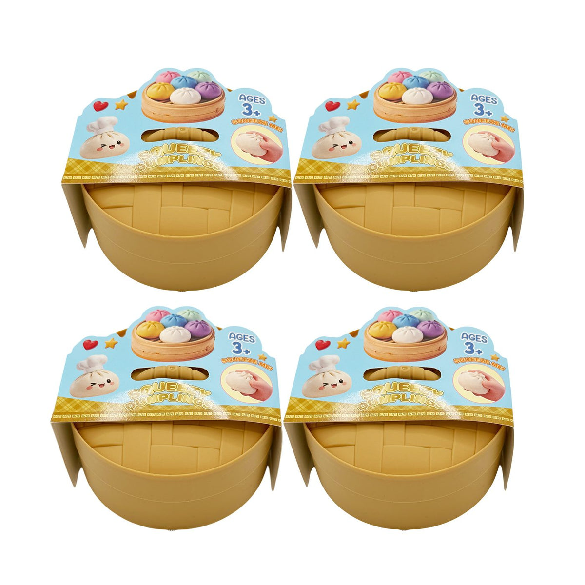 Jucarie Squishy Dumpling Antistres, Revenire Lenta cu Fata Zambitoare, Termoplastic, 5.5x5.5 cm, Culoare Mix Surpriza
