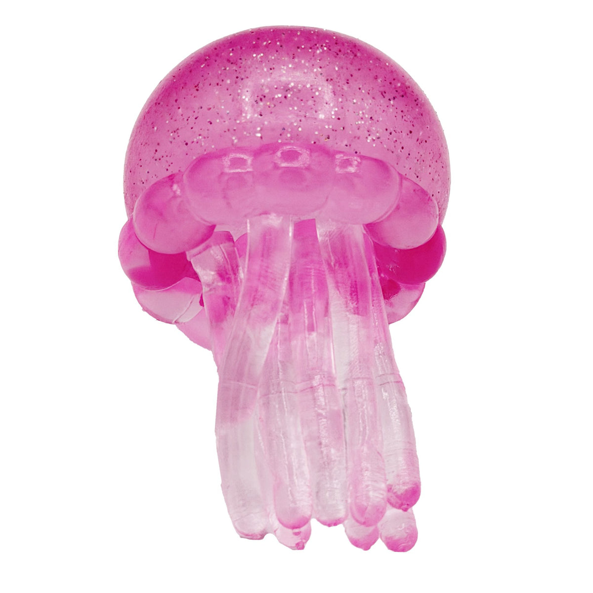 Jucarie Squishy Meduza, Antistres Senzorial cu Sclipici, Silicon Moale, 4.5x4.5x4.5 cm, Culoare Mix