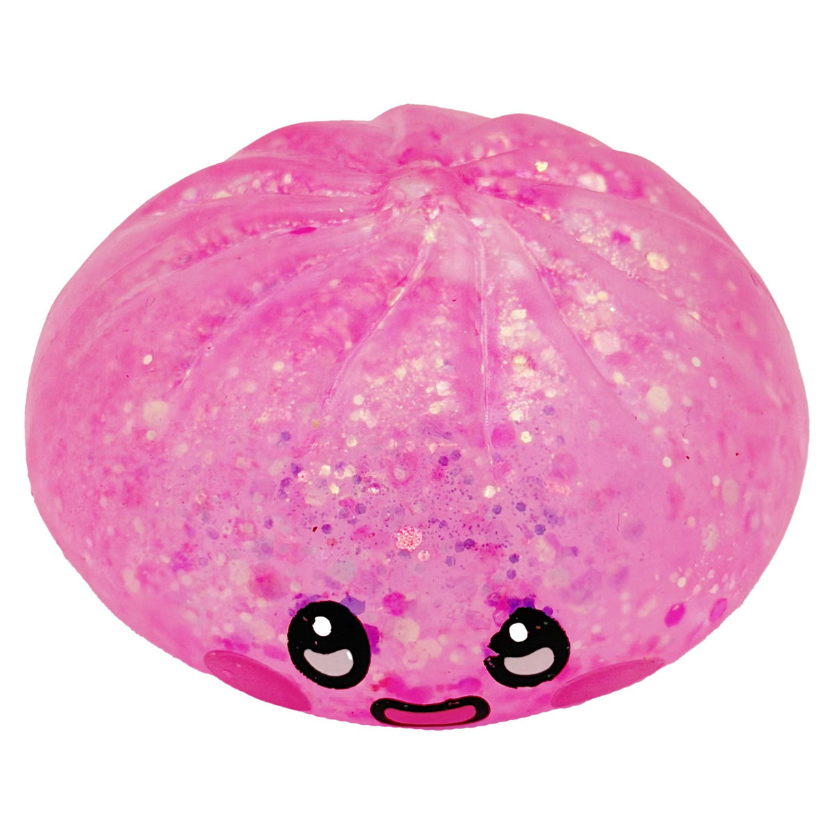 Jucarie Squishy Antistres, Model Dumpling cu Sclipici, Revenire Lenta, Termoplastic, 6.5 x 6.5 cm, Culoare Mix Surpriza