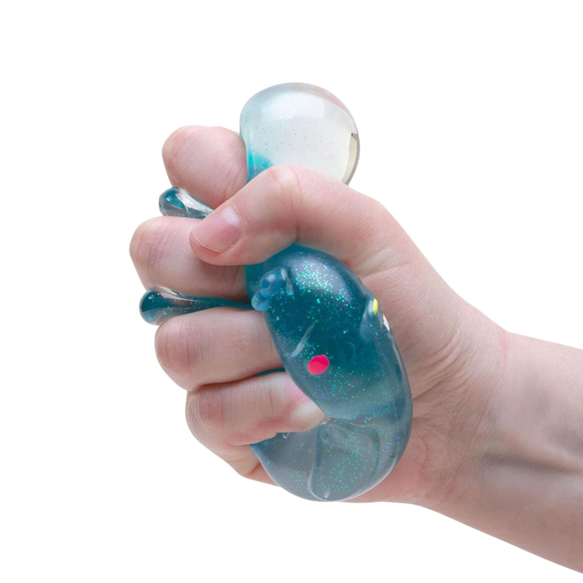 Iepuras Squishy Antistres, Jucarie Senzoriala cu Sclipici si Revenire Lenta, Gel Polimeric cu Textura Maltose, 7 x 5.5 x 6 cm, 1 Bucata, Culoare Aleatorie