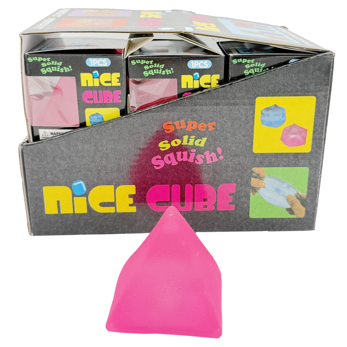 Jucarie Antistres Piramida Fidget Squishy, Comprimabila cu Revenire Rapida, Termoplastic, 7x6x6 cm, Roz