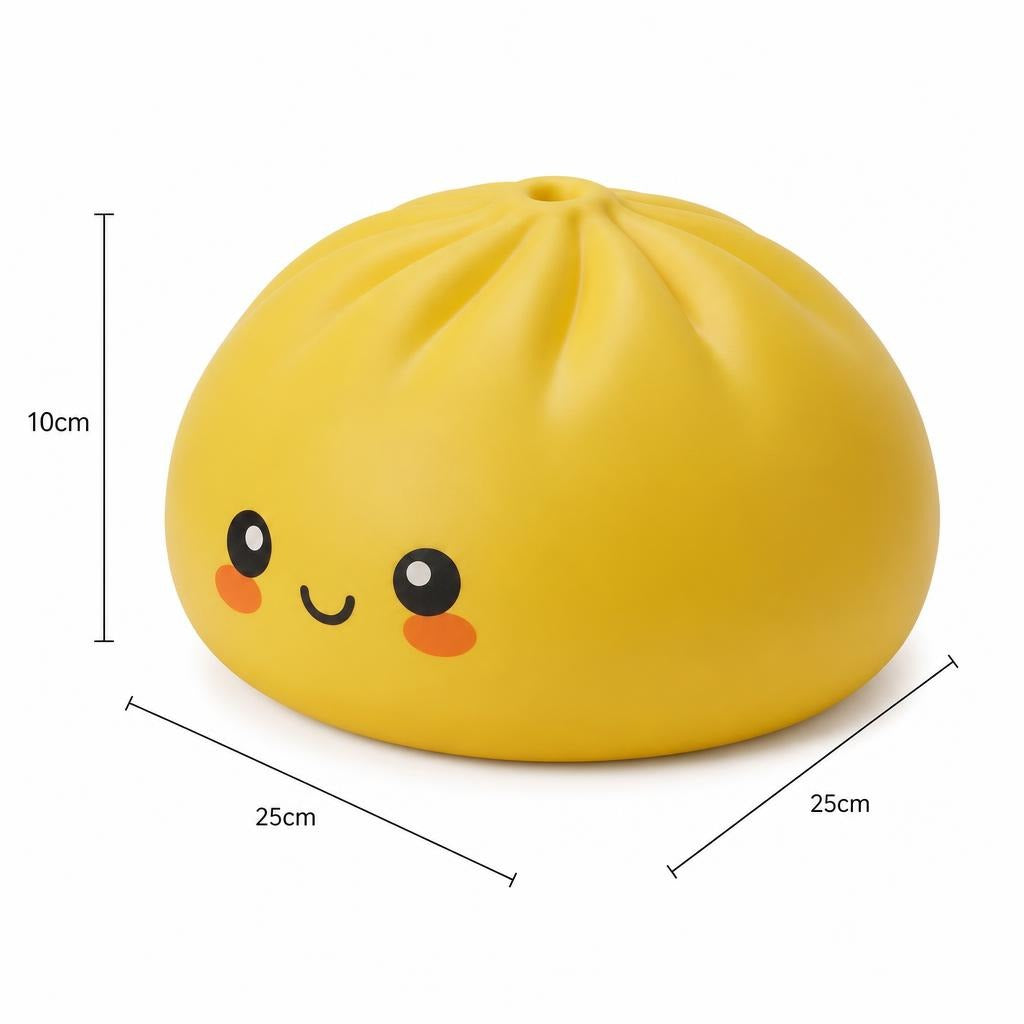 Jucarie Antistres Squishy Dumpling Jumbo, Revenire Lenta, Spuma Poliuretanica, 25 cm, 1.5 kg, Galben