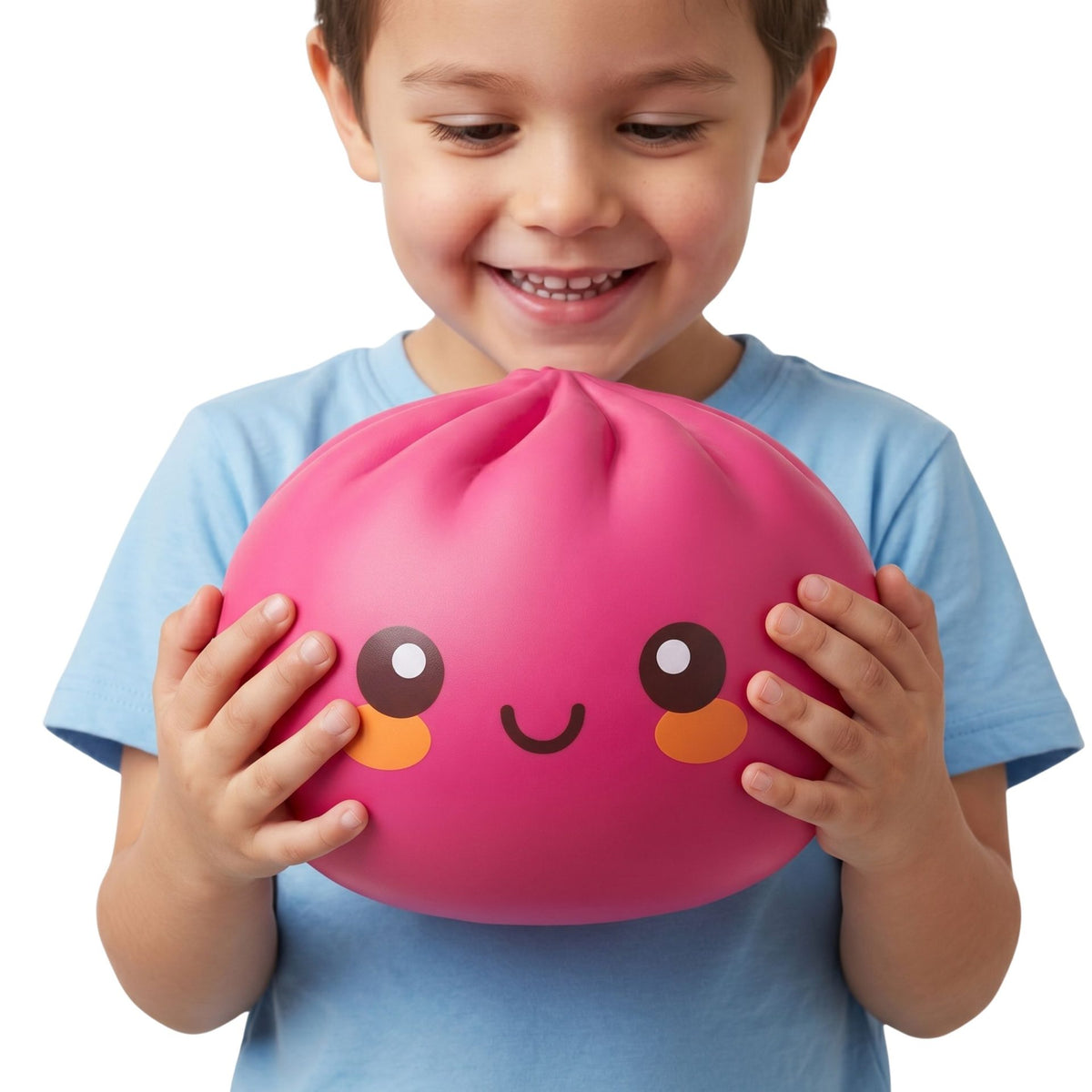 Jucarie Antistres Squishy Dumpling, Revenire Lenta Slow-Rise, Spuma Poliuretanica, 25 cm, 1.5 kg, Roz