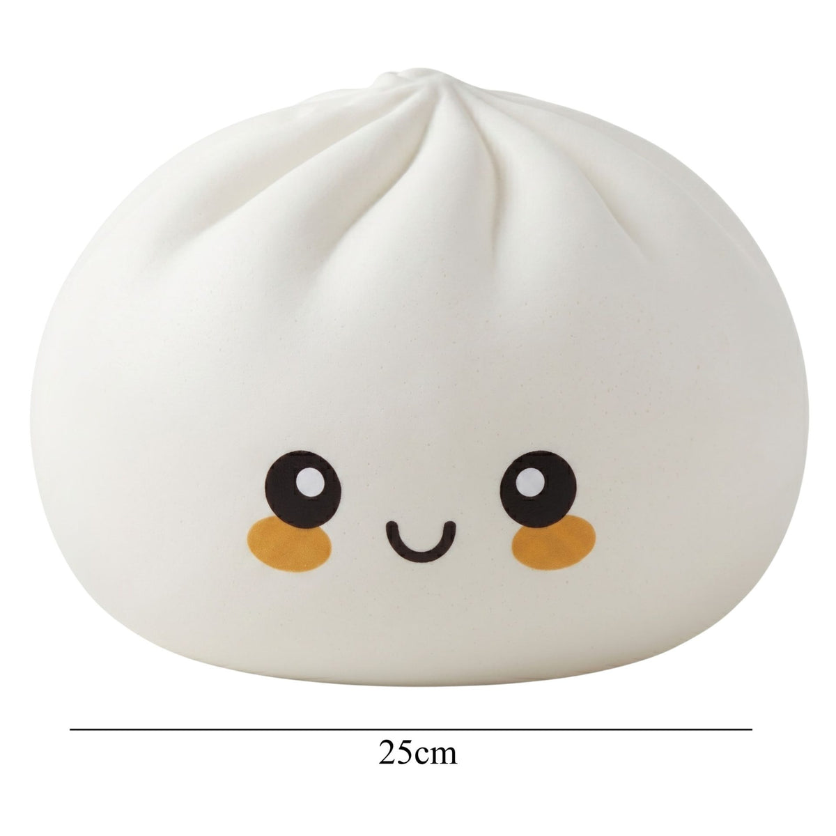 Jucarie Squishy Dumpling Antistres, Revenire Lenta cu Fata Zimbitoare, Spuma Termoplastica, 25 cm, 1.5 kg, Alb