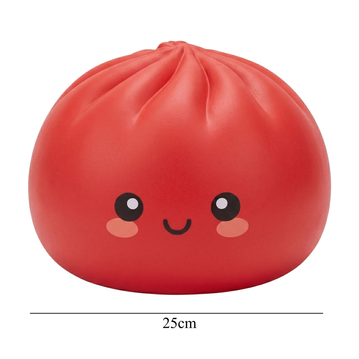 Jucarie Squishy Dumpling Antistres, Revenire Lenta cu Fata Zimbitoare, Termoplastic Inalta Densitate, 25 cm, 1.5 kg, Rosu