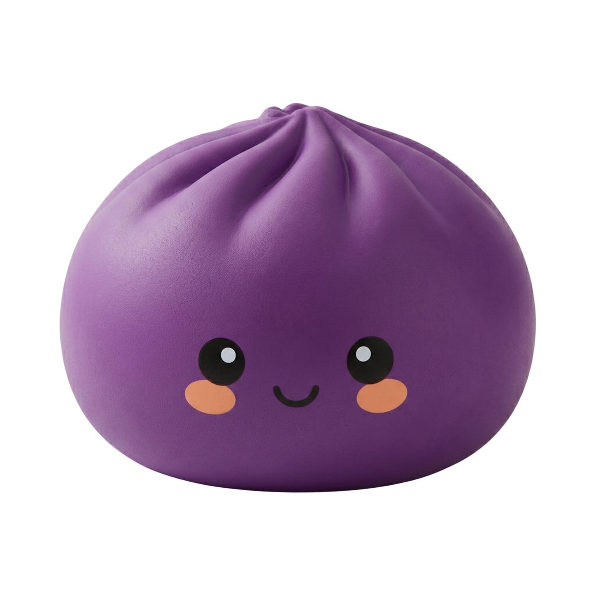 Jucarie Squishy Dumpling Antistres, Revenire Lenta cu Fata Zimbitoare, Termoplastic, 25 cm, 1.5 kg, Mov