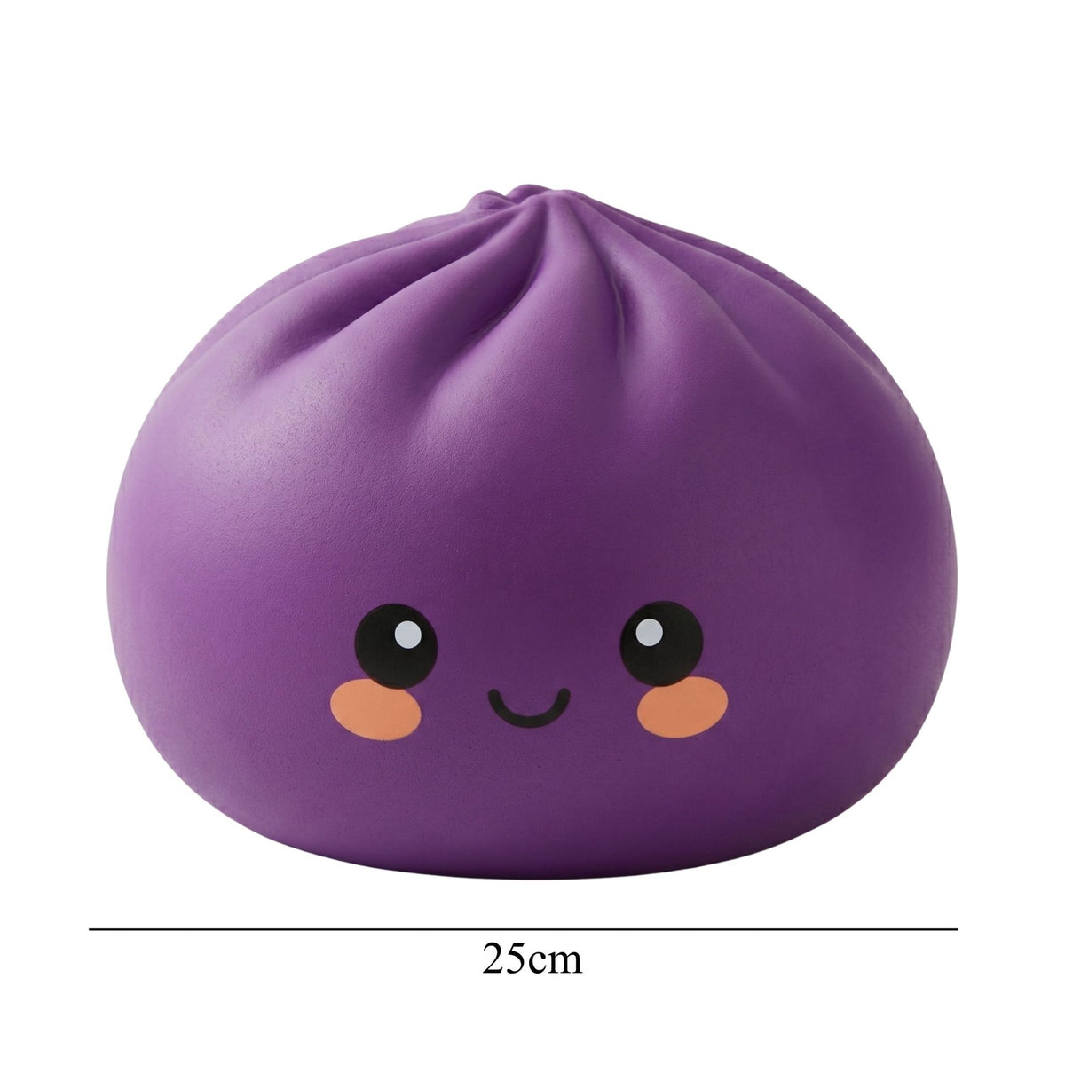 Jucarie Squishy Dumpling Antistres, Revenire Lenta cu Fata Zimbitoare, Termoplastic, 25 cm, 1.5 kg, Mov